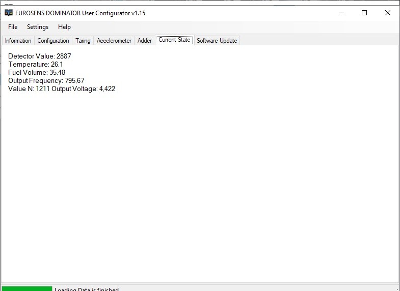 Sensor 1 Current state