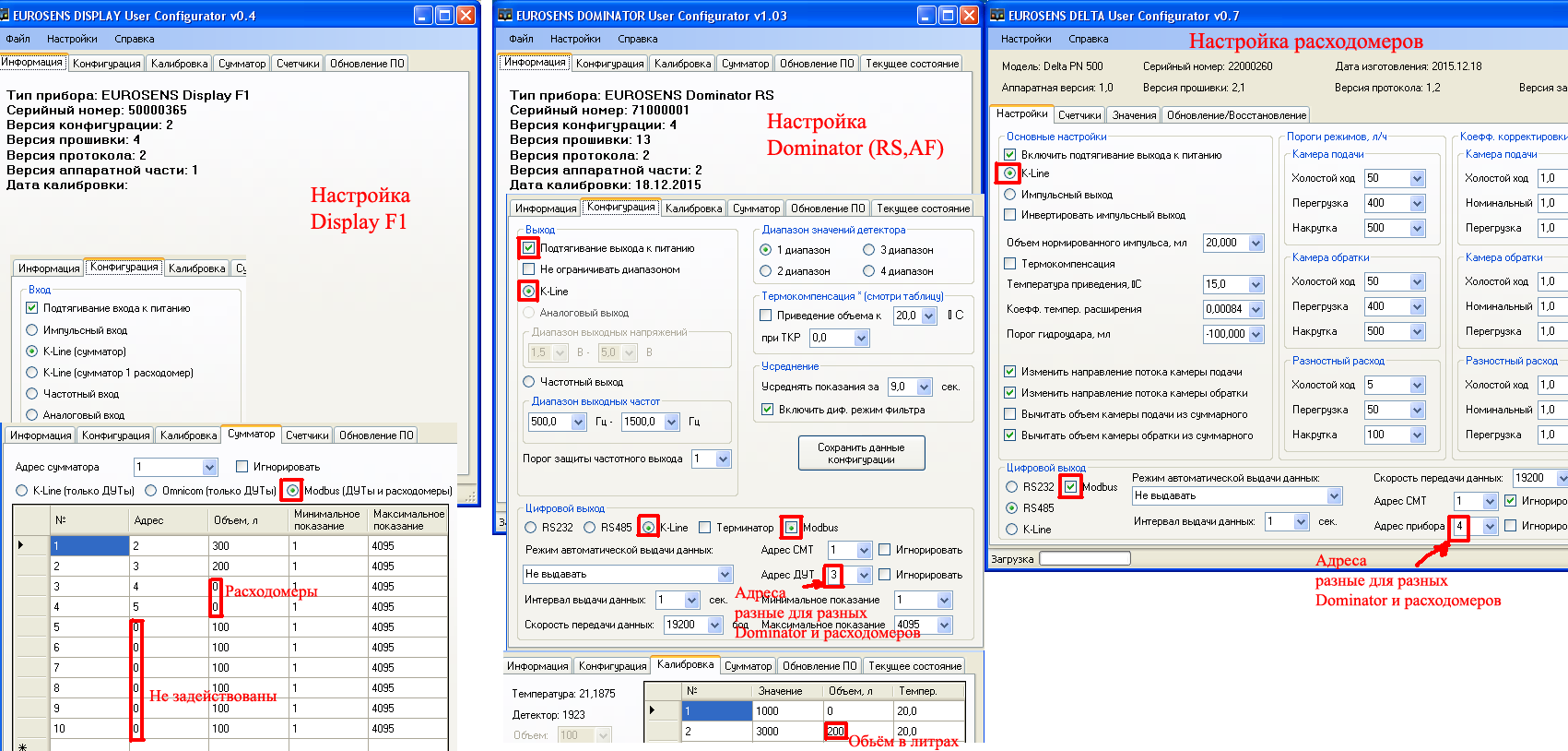 Display F1 vs flowmeters and Dominator