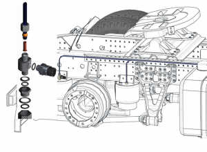 установка датчика нагрузки на ось, пневмосистема